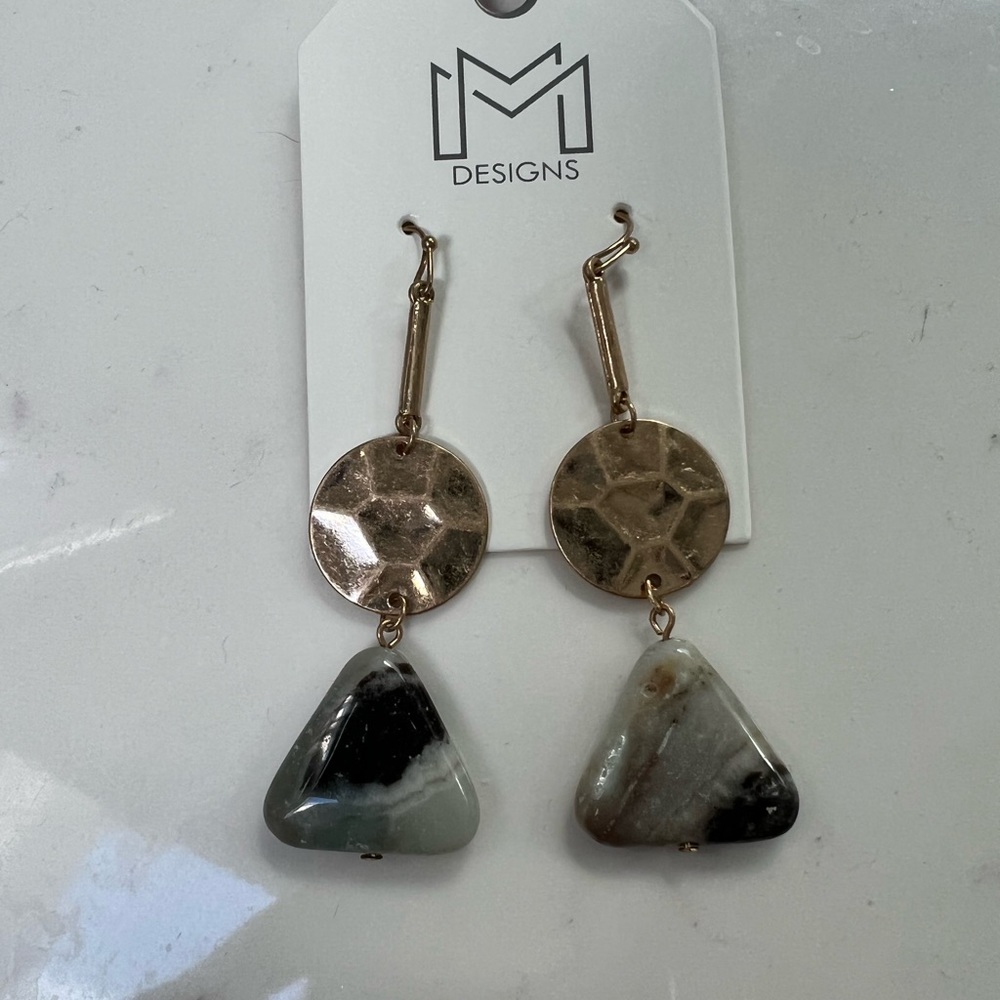 Gorgeous NWT Turquoise and Gold Drop Earrings.